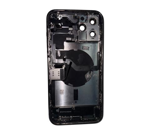 Корпус с задней крышкой в сборе iPhone 12 ProMax (снятый, со шлейфами)(черный)